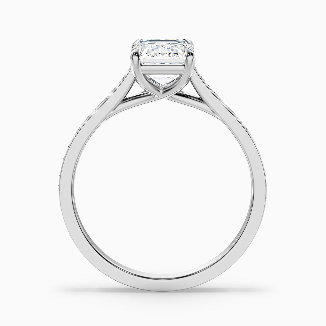 Bethany Emerald Side Stone Channel Set Moissanite Ring